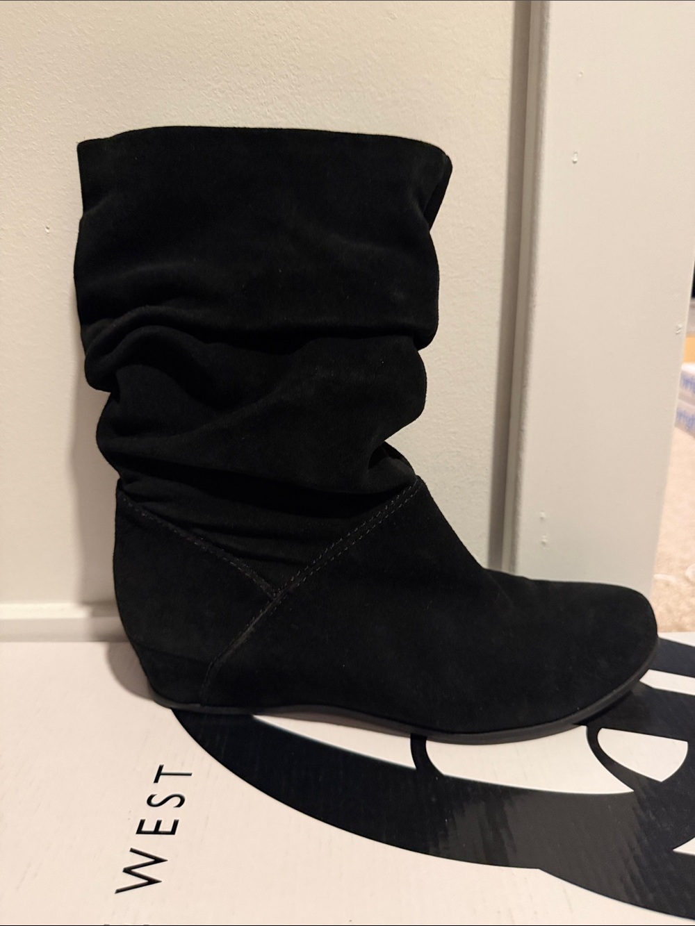 Nine West Black Slouchy Ankle Boots